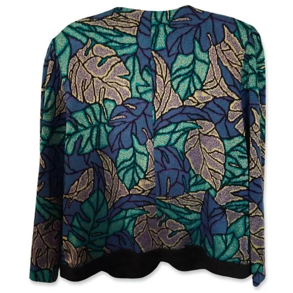 Vintage Pablo Collection Crew Neck Buttoned Sweater Women 14 Green - Picture 5 of 8